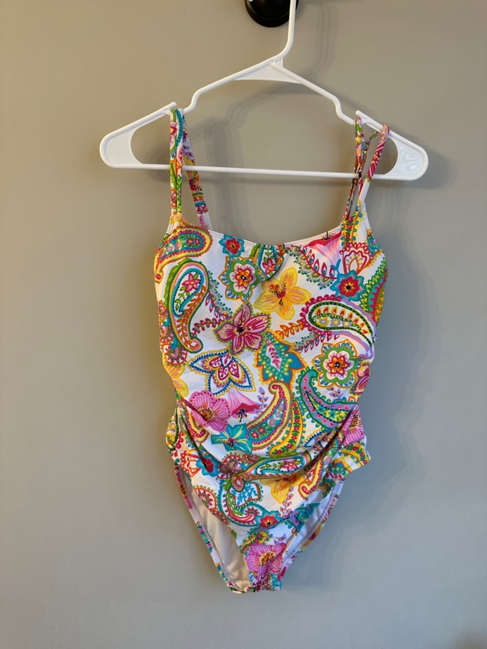 Bleu Rod Beattie Multicolor Paisley Floral One-Piece Swimsuit